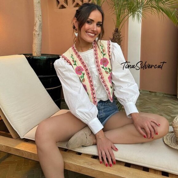 BLOGGER'S FAVE! Zara Embroidered Vest NWT - Picture 16 of 17